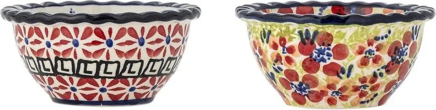 Boluri mici roșii 2 buc. pentru servire din gresie 95 ml Florist – Bloomingville