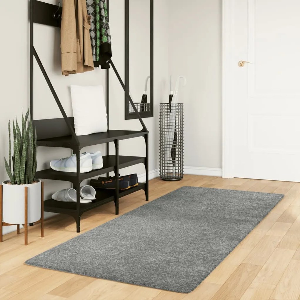 vidaXL Covor pufos &quot;PAMPLONA&quot; cu fire înalte, verde modern, 80x200 cm
