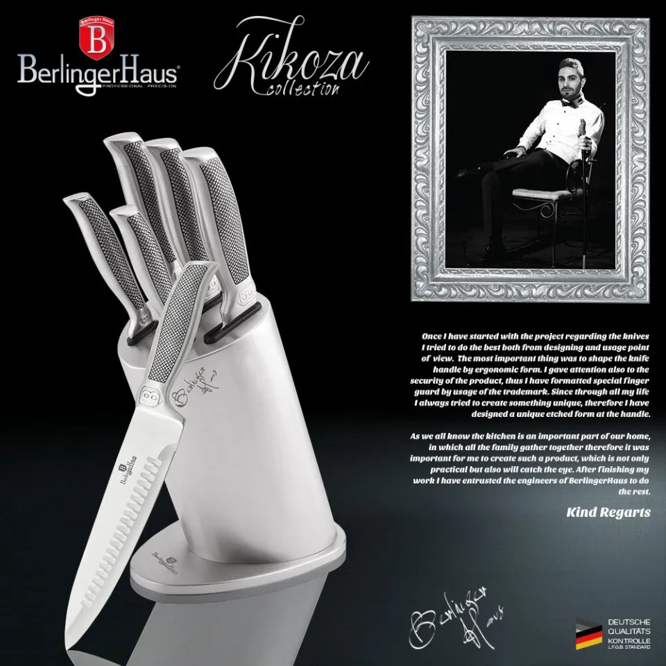 Set cutite otel inoxidabil (6 piese) Silver Kikoza Collection Berlinger Haus BH 2254