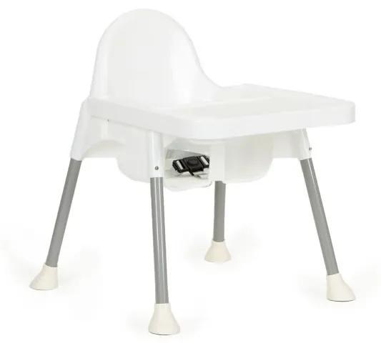 Scaun de masă alb pentru copii 2in1