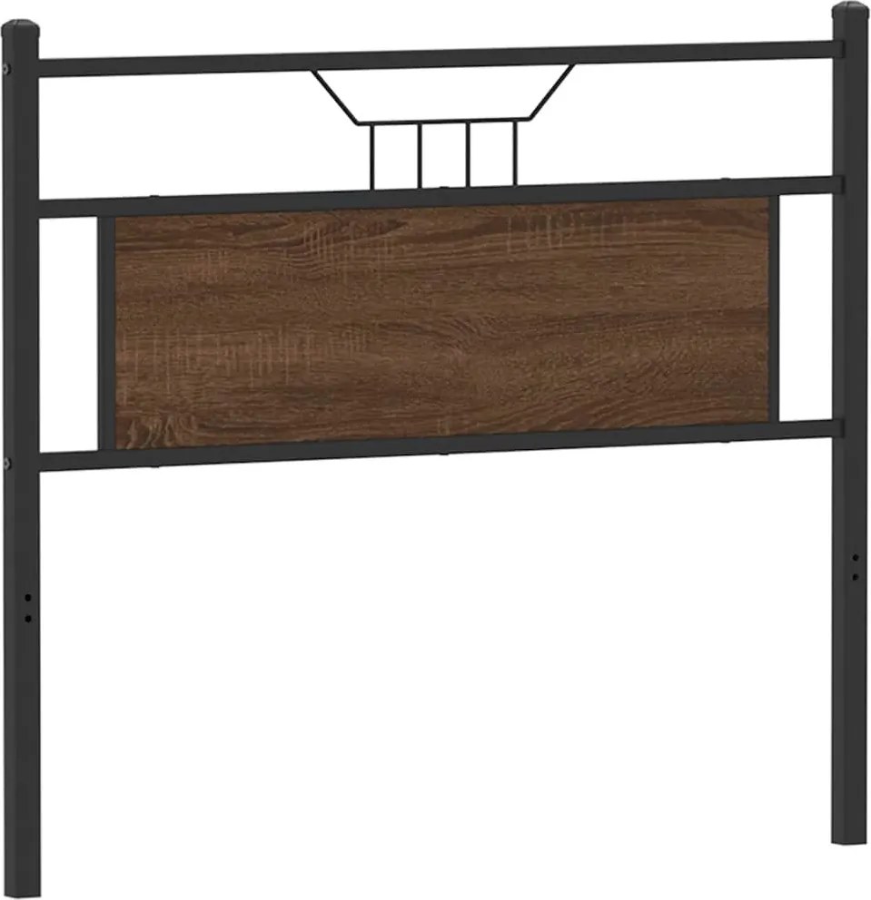 vidaXL Tăblie de pat de schimb, stejar maro, 107 cm, lemn prelucrat și oțel