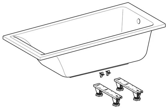 Cada baie dreptunghiulara Geberit Selnova Square 160x70 cm