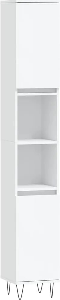 vidaXL Dulap de baie, alb, 30x30x190 cm, lemn prelucrat