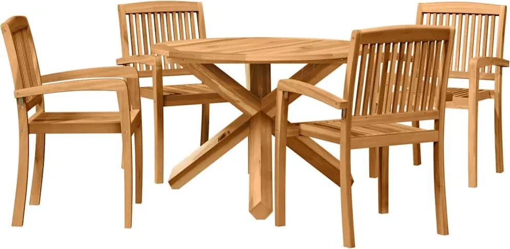 vidaXL Set de masă pentru grădină 3 pcs Maro Lemn de Acacia masiv