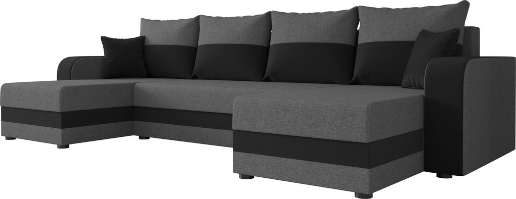 Coltar extensibil in forma de U VALERIO, gri inchis/antracit, 305x140 cm