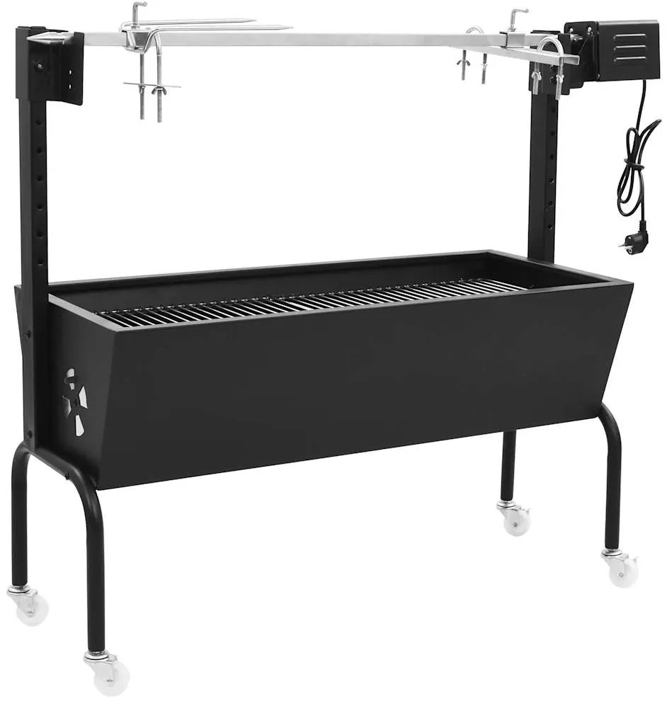 vidaXL Grătar cu rotisor electric, oțel inoxidabil