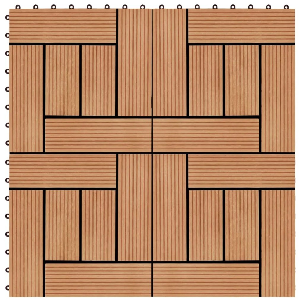Placi de pardoseala, 22 buc., culoare tec, 30x30 cm, WPC, 2 mp Culoarea lemnului de tec, 22, Model 2