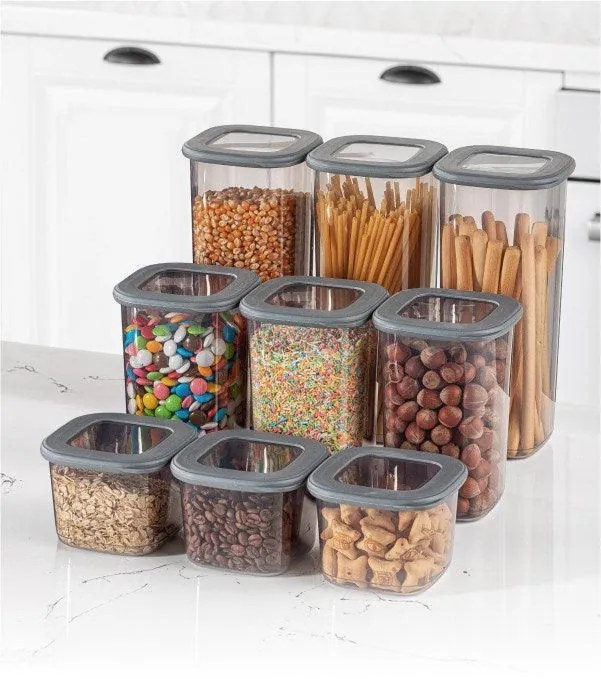 Set cutie de depozitare Storage Box Set   BNM9LU Bucatarie , Gri, 10 x 25 x 10 cm