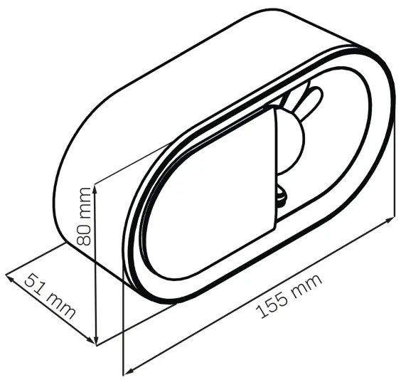 Lampă de noapte LED reglabilă cu ceas BUNNY LED/1,2W/5V 3000K
