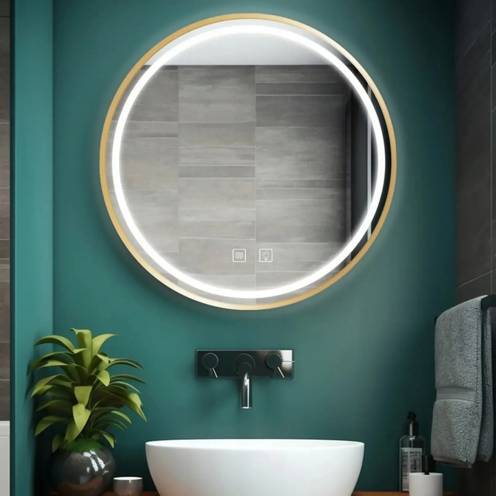 Oglindă LED 50cm MMJ BRUSH GOLD