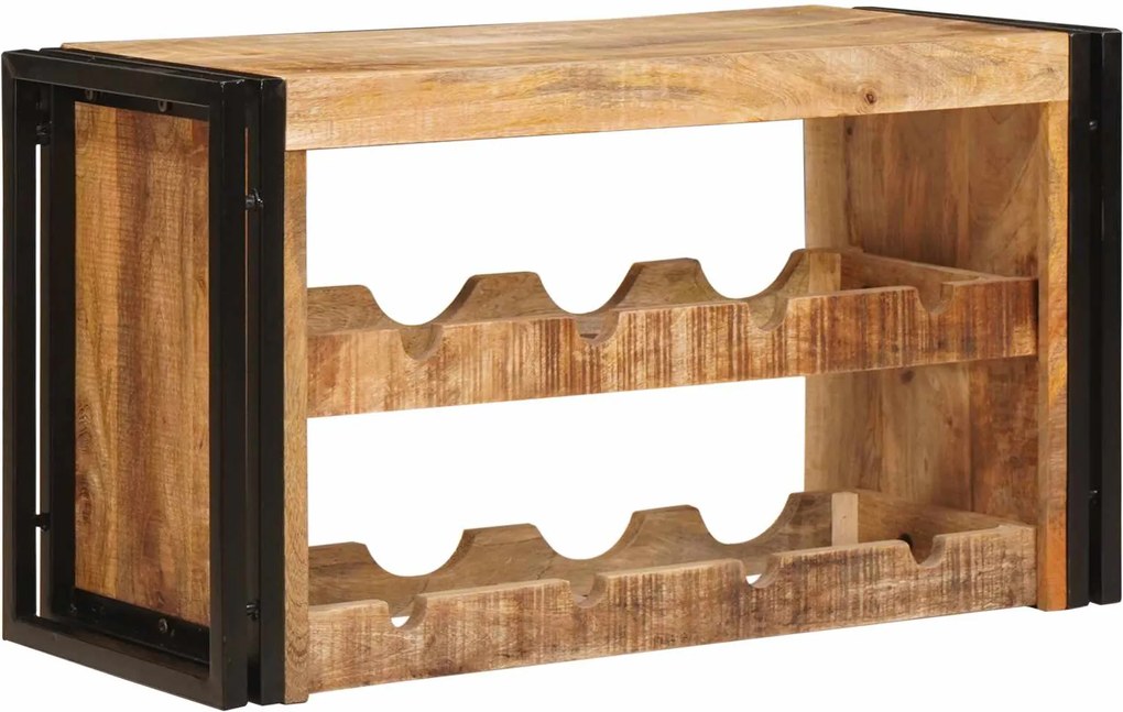 vidaXL Raft pentru vin 100 x 45 x 33 cm Lemn de Mango Solid și Şlefuit
