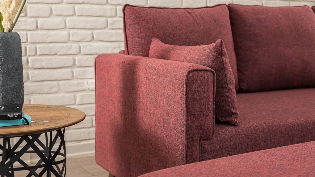 Canapea extensibilă de colț Bella Corner Sofa Right 2 - Claret Red