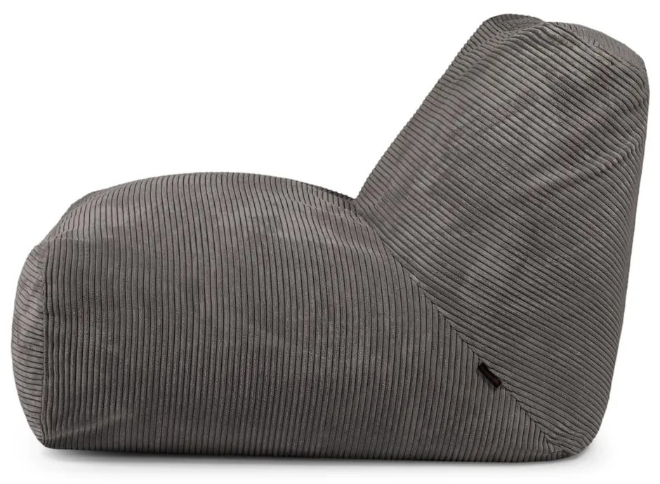 Fotoliu bean bag negru cu tapițerie din catifea reiată Tube 100 – SLOWDOWN