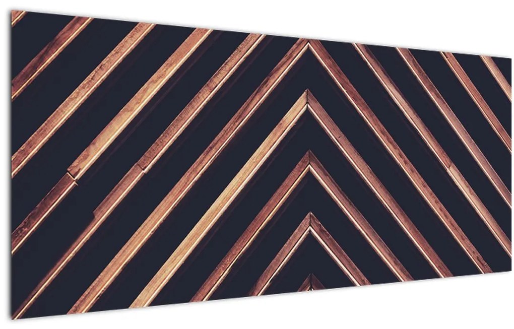 Tablou - Motiv de lemn pe fond negru (120x50 cm)