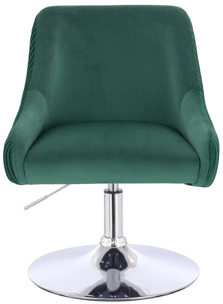 HR920N Scaun Verde din Catifea cu Bază Cromata