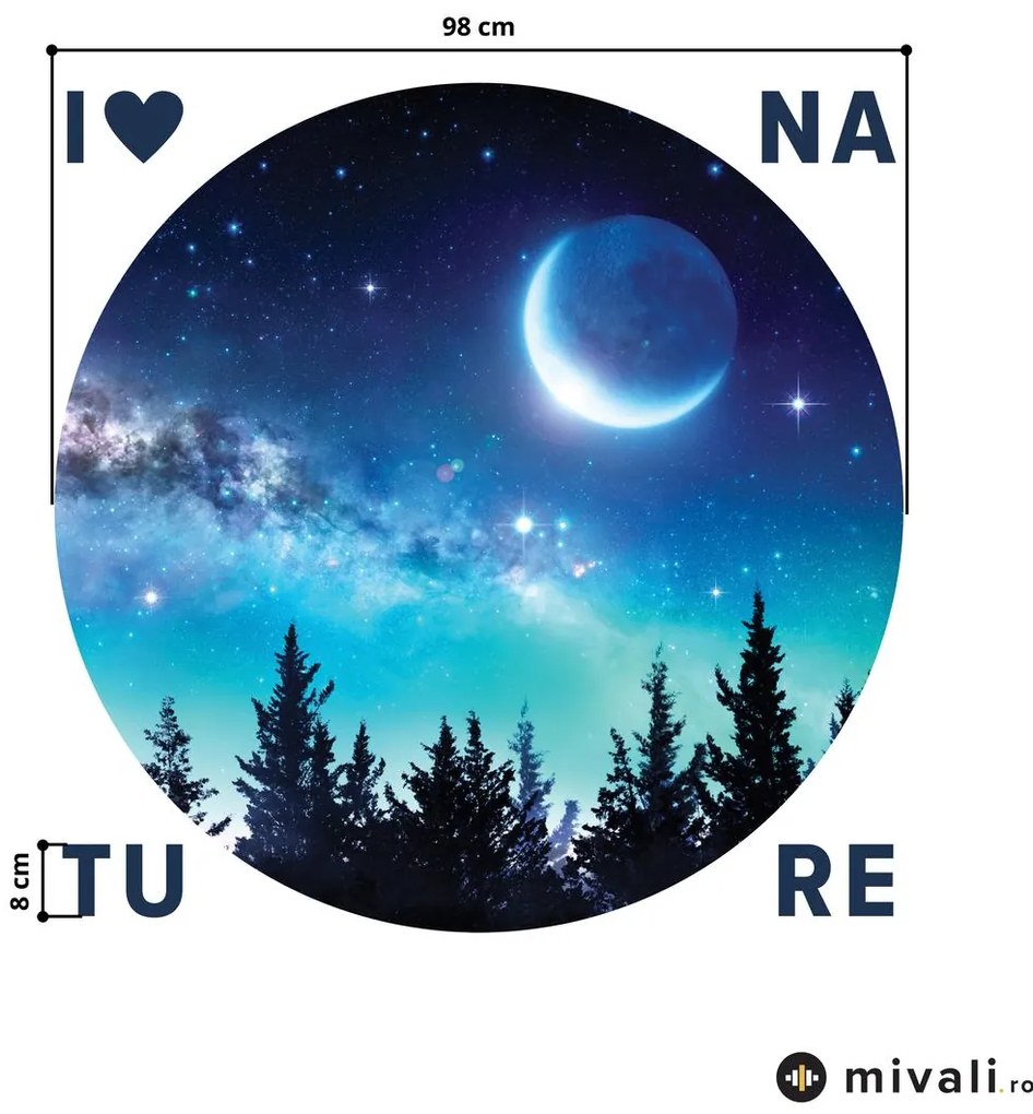 Autocolante de perete - Pădurea spațială cu inscripție