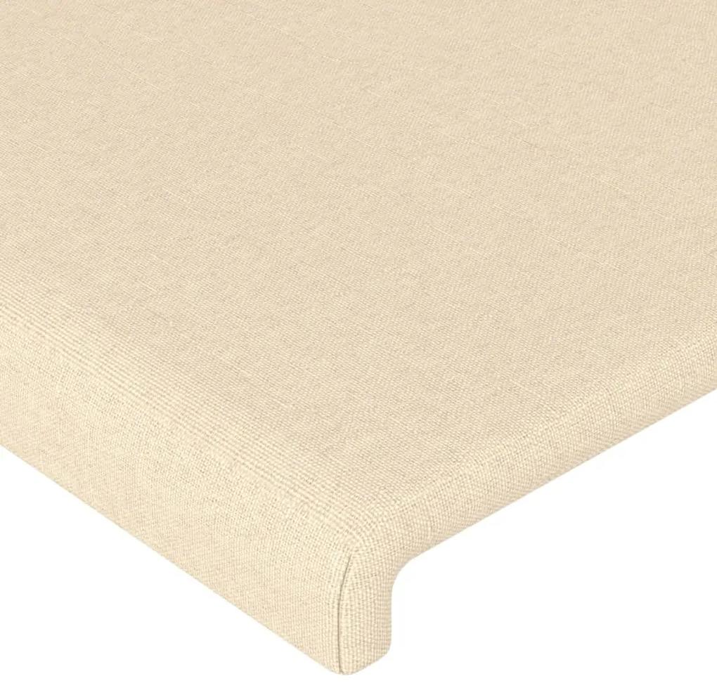 Cadru de pat cu tablie, crem, 140x200 cm, textil Crem, 140 x 200 cm, Design simplu