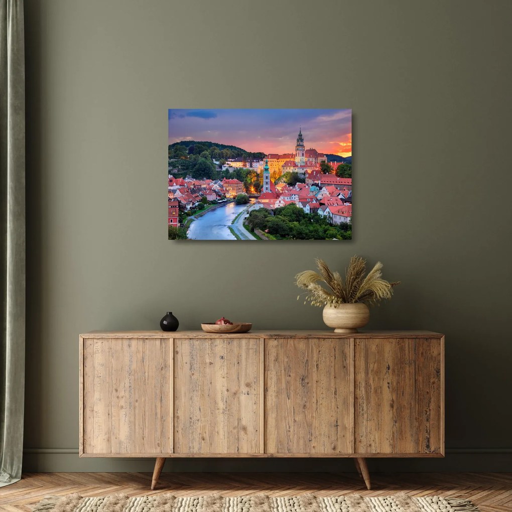 Tablou pe sticlă - Český Krumlov (70x50 cm)