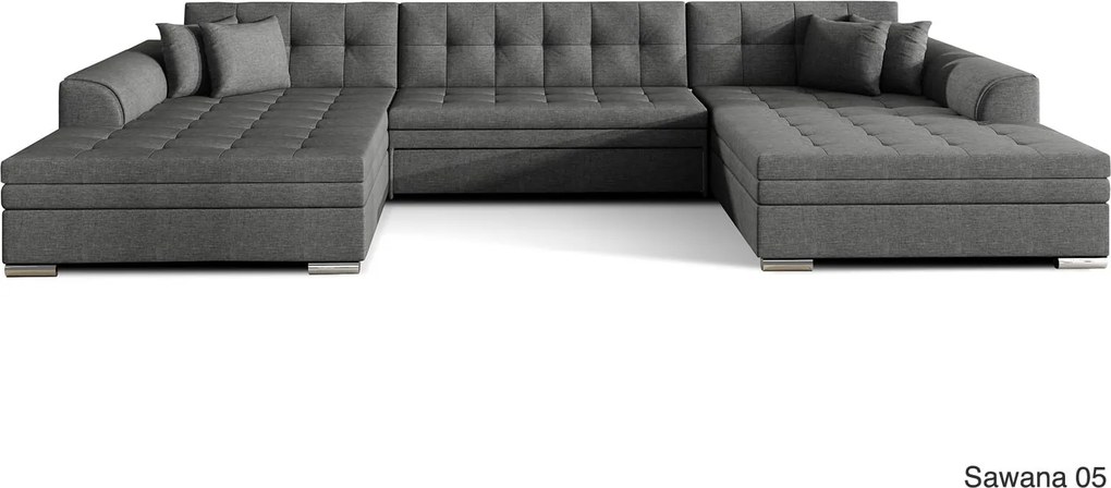 Colțar lemn masiv Formă U Extensibil Leyton 355x165cm Personalizabil