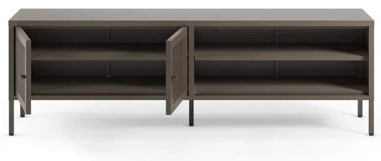 Comodă TV gri din metal 160x50x35 cm Fayna – Marckeric