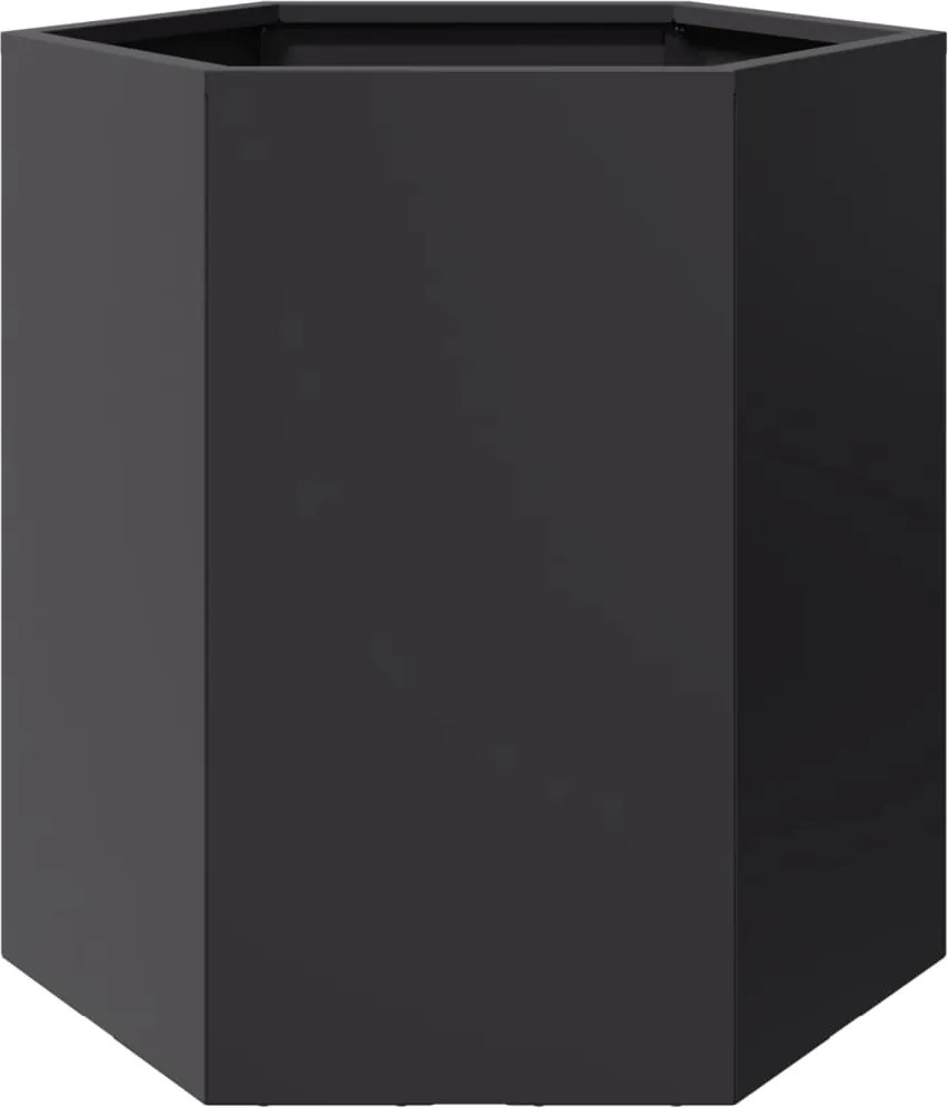 vidaXL Jardinieră de grădină negru 46x40x45 cm oțel hexagonal