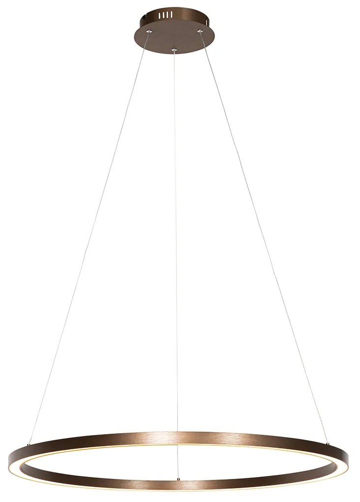 Lampă suspendată bronz 80 cm inclusiv LED cu dimmer în 3 trepte - Girello