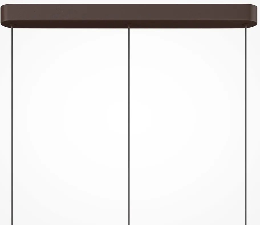Lustra cu 3 pendule LED metal maro, sticla Nuvem