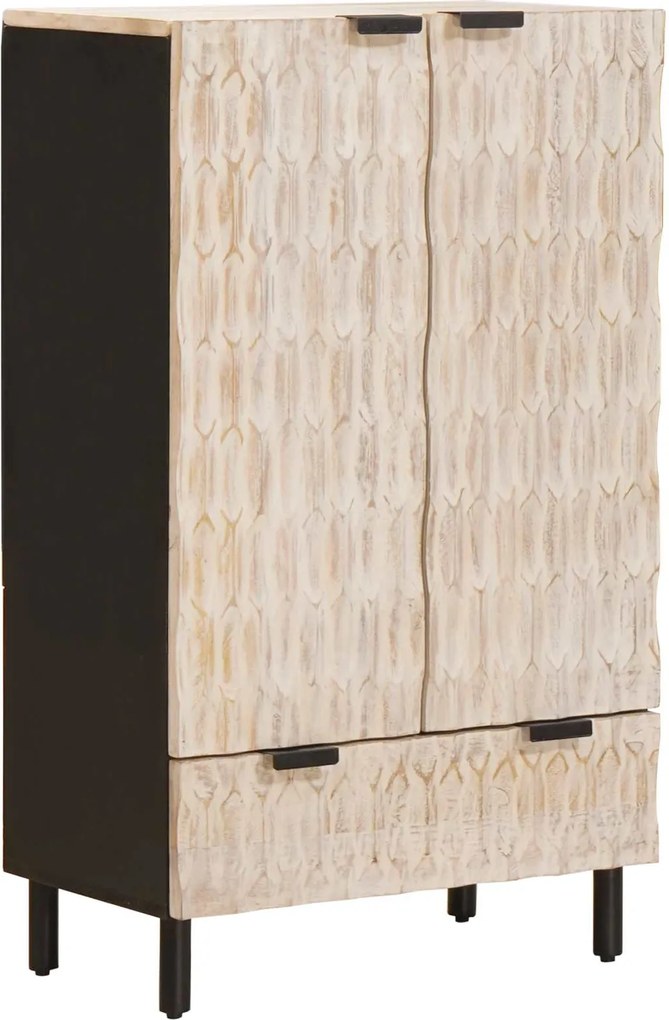 vidaXL Bufet Finisaj Alb Spălat 60 x 33 x 100 cm Lemn de mango solid