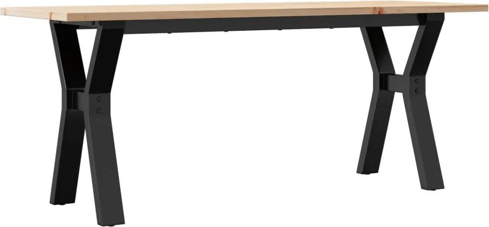 vidaXL Masă de cafea, cadru Y, 110x40x45 cm, lemn masiv pin și Oţel