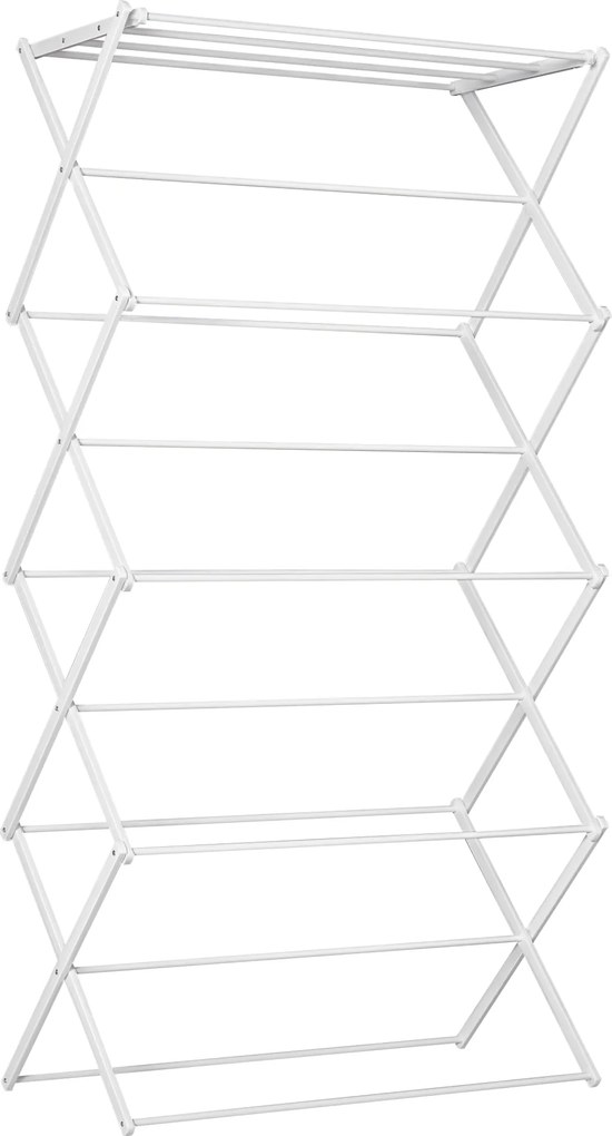 HOMCOM Uscător de rufe pliabil 8 nivele suport tip turn uscător suport rufe metal plastic Alb 74 x 35 x 144 cm | Aosom Romania