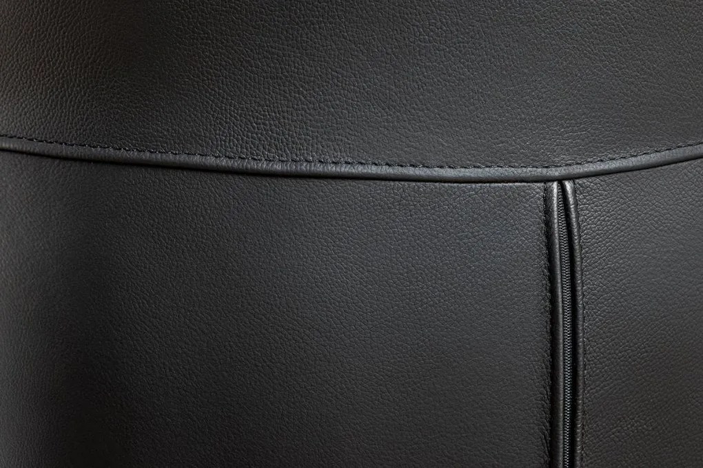 Scaun pivotant modern, Piele Naturala, Negru, PAPILLON