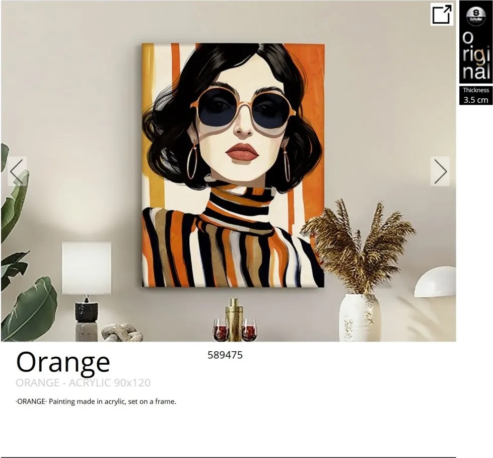 Tablou de perete decorativ Orange 90x120cm