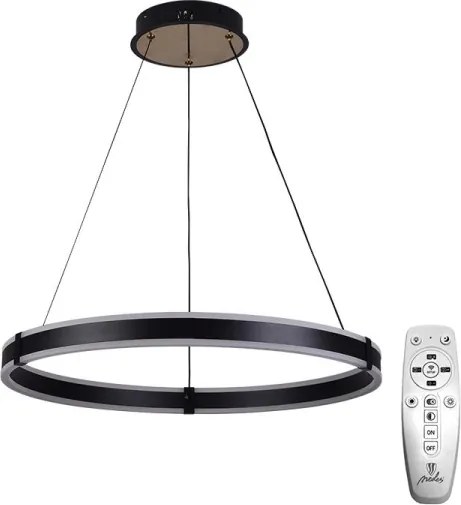 Brilagi-LED Lustră suspendată pe cablu, reglabilă (dimmer) CIRCLE LED/85W/230V 3000-6500K neagră + telecomandă