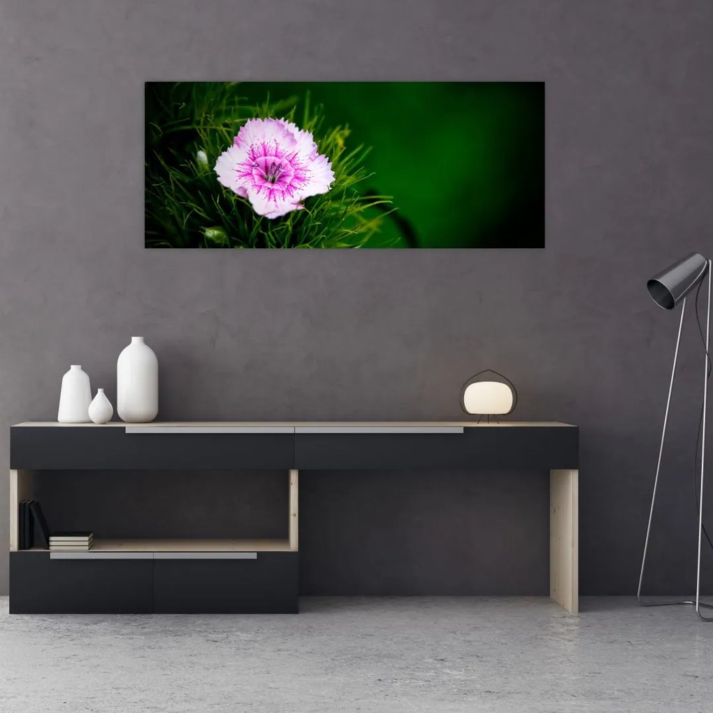 Tablou cu floare roz (120x50 cm)