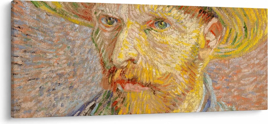 Tablou - Vincent van Gogh, Self-Portrait with a Straw Hat (The Potato Peeler), reproducere (120x50 cm)