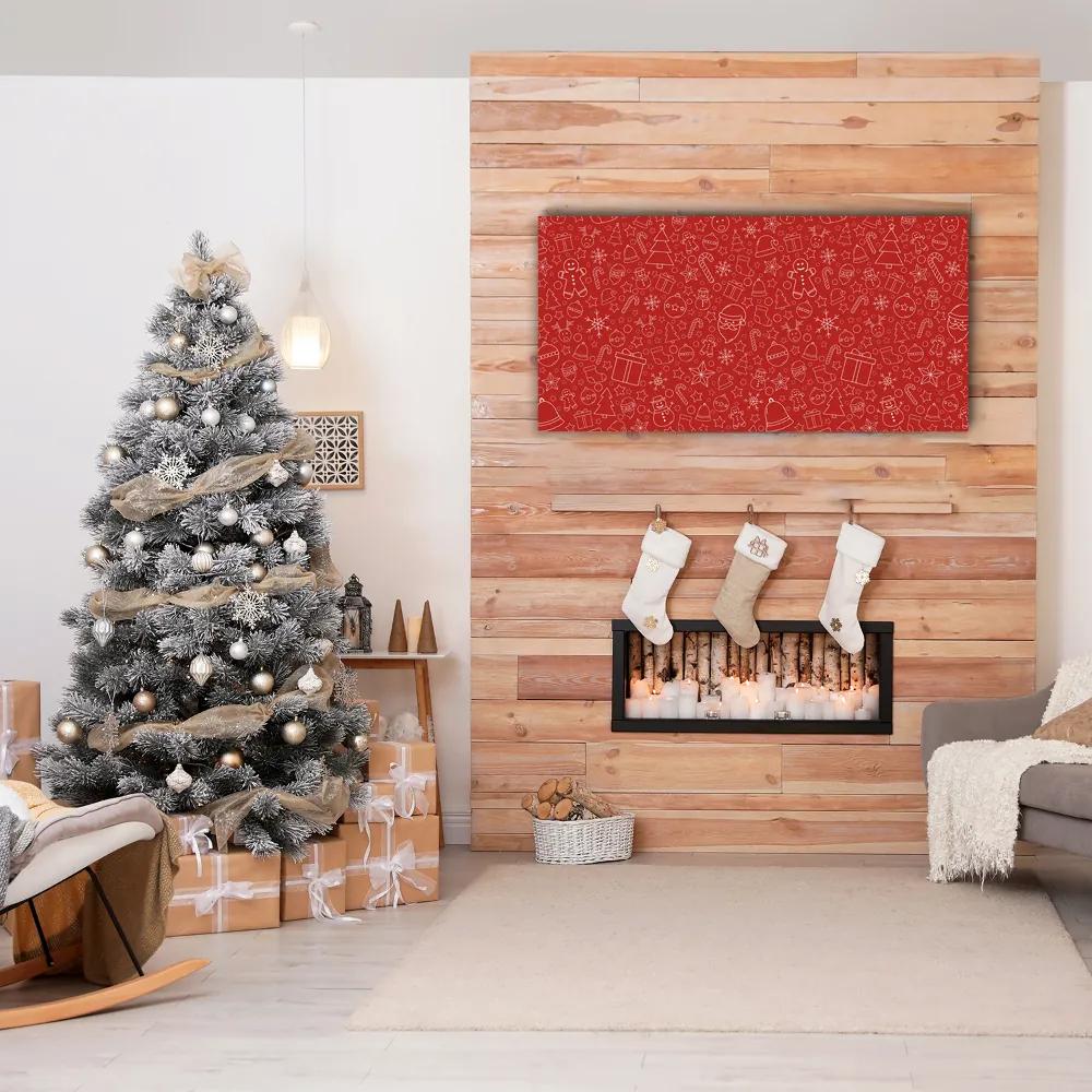 Tablou pe panza canvas Ornamente de Crăciun Decor de iarnă