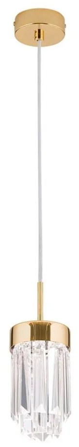 Pendul LED cu cristal K9 design elegant PRISM auriu