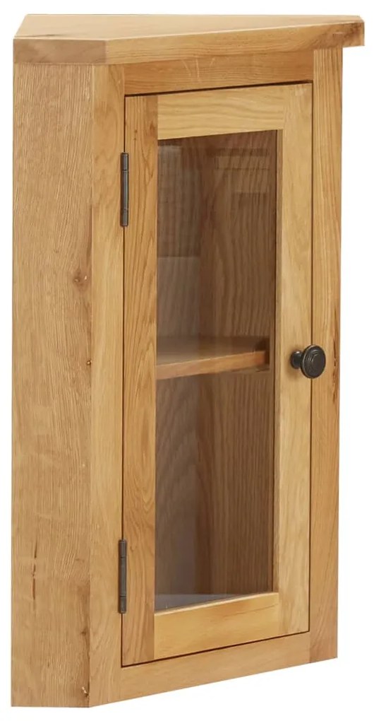 289203 vidaXL Dulap de colț suspendat, 45x28x60 cm, lemn masiv de stejar