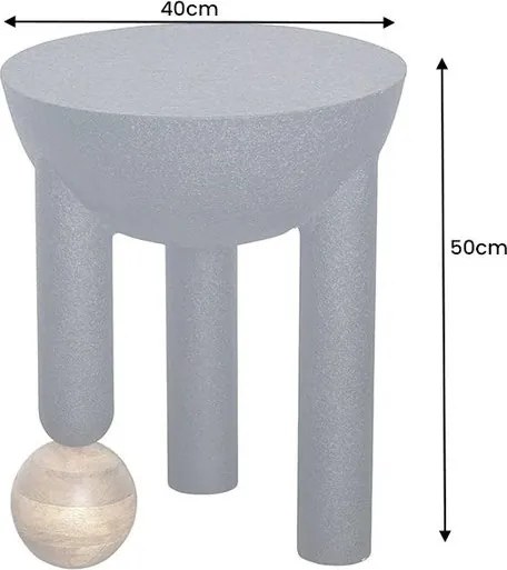 Masuta Laterala, Metal, Lemn, ABSTRACT 50cm