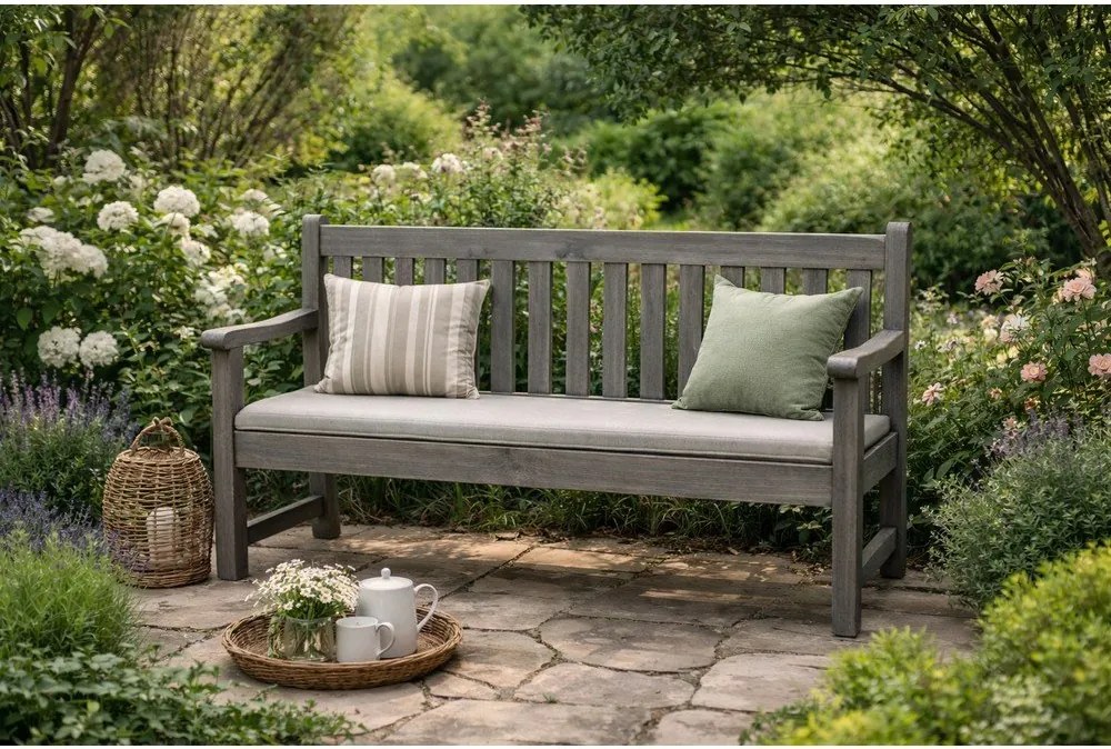 Bancă de grădină gri din lemn London - Rojaplast