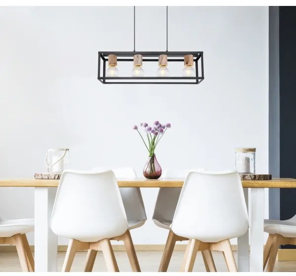 Lustră pe cablu Globo 15476-4H HAGAR 4xE27/60W/230V