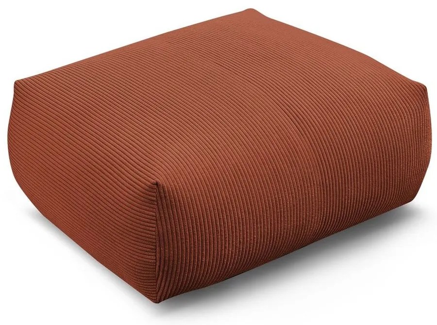 Taburet cărămiziu cu tapițerie din catifea reiată Voltaire – Bobochic Paris
