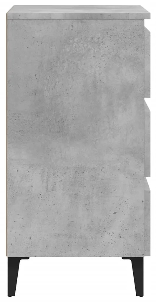 Noptiera cu picioare metalice, gri beton, 40x35x69 cm 1, Gri beton