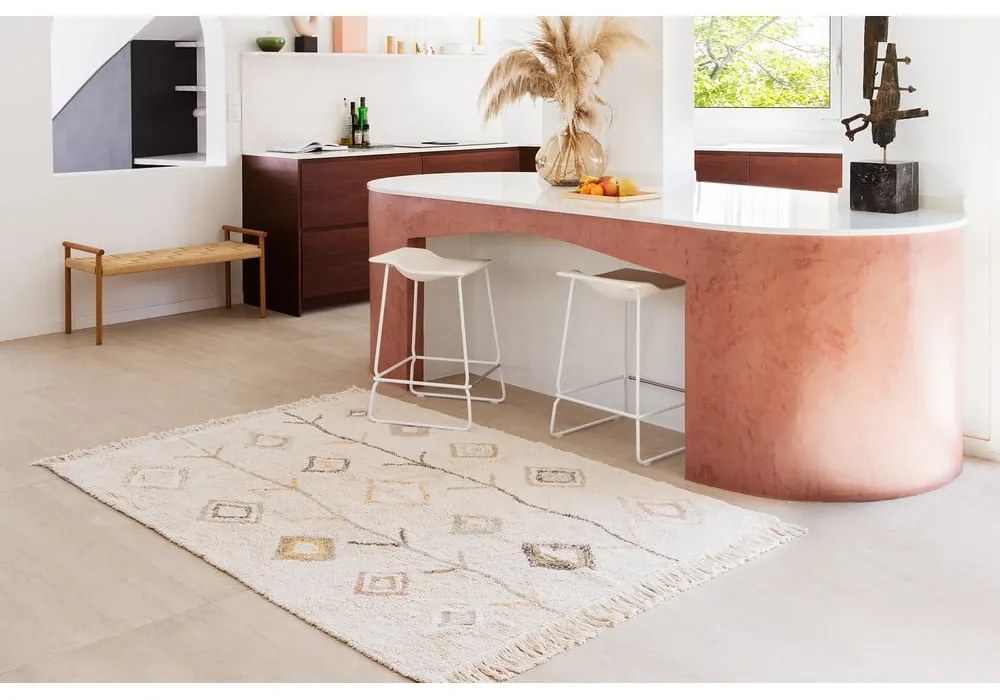 Covor bej lavabil/țesut manual din bumbac 170x240 cm Kaarol Earth – Lorena Canals