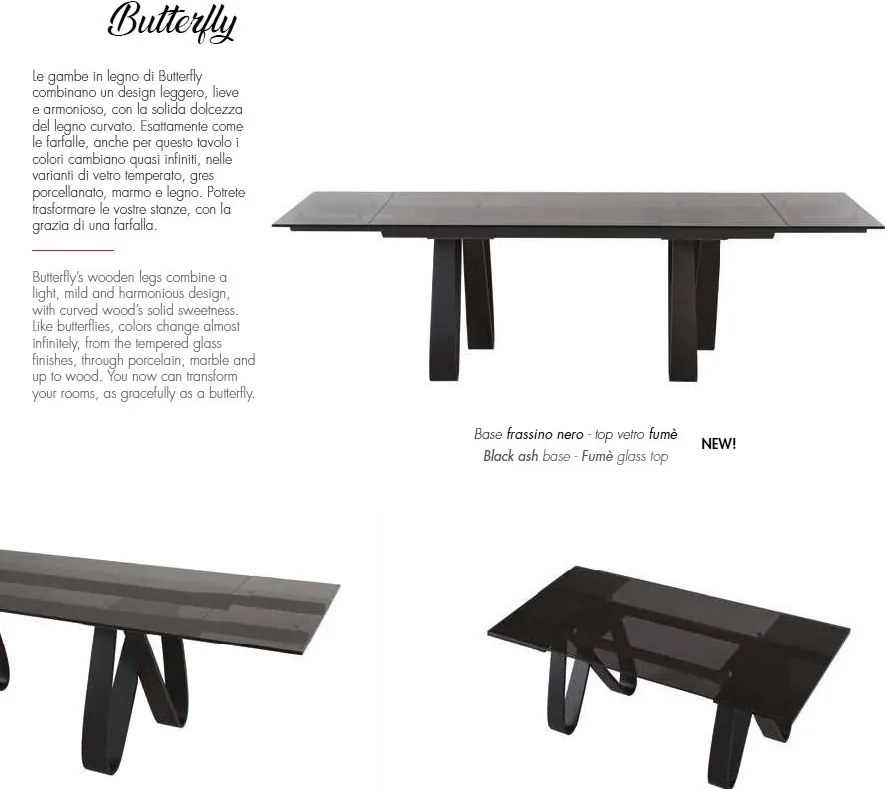 Masa extensibila eleganta design LUX BUTTERFLY 160-240x90cm