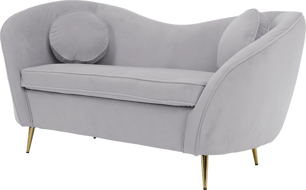 Canapea de design cu 2 locuri, ţesătură Velvet gri/gold crom auriu, EZIO TYP 2