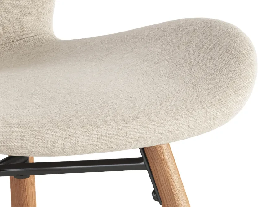 MAZZONI EXPORT ALTEA Bej (material Rio 40)/picioare stejar natural - SCAUN MODERN PENTRU LIVING/SUFRAGERIE/BUCĂTĂRIE/BIROU