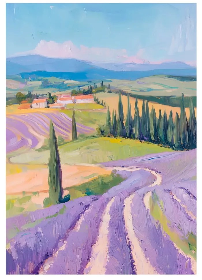Tablou 70x100 cm Purple Fields – Styler