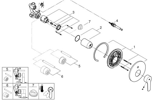 GROHE 23558002 - Baterie pentru cadă START, crom lucios