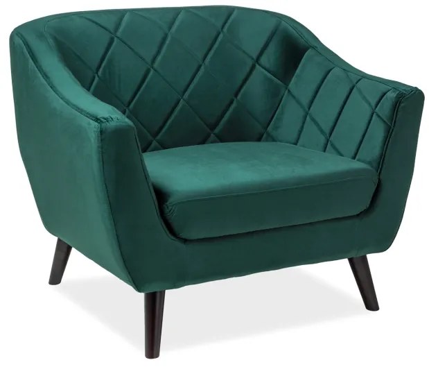 Fotoliu elegant catifea Culoare Verde / Wenge, MOLLY 1 VELVET